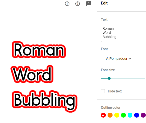 Roman Word Bubbling